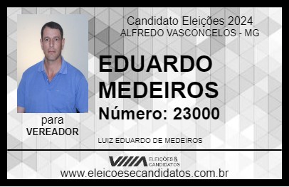 Candidato EDUARDO MEDEIROS 2024 - ALFREDO VASCONCELOS - Eleições