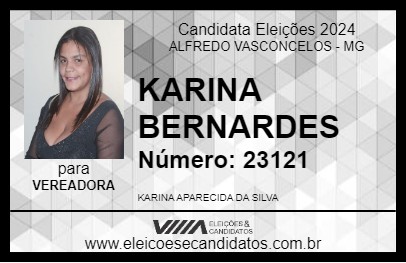 Candidato KARINA BERNARDES 2024 - ALFREDO VASCONCELOS - Eleições