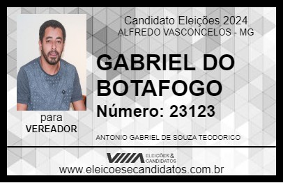 Candidato GABRIEL DO BOTAFOGO 2024 - ALFREDO VASCONCELOS - Eleições