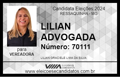 Candidato LILIAN ADVOGADA 2024 - RESSAQUINHA - Eleições