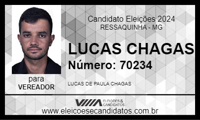 Candidato LUCAS CHAGAS 2024 - RESSAQUINHA - Eleições