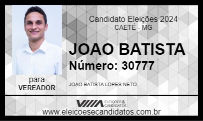 Candidato JOAO BATISTA 2024 - CAETÉ - Eleições