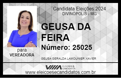 Candidato GEUSA DA FEIRA 2024 - DIVINÓPOLIS - Eleições