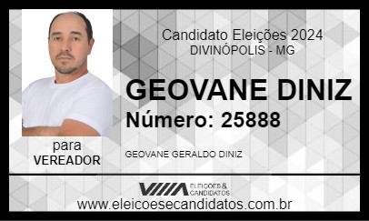 Candidato GEOVANE DINIZ 2024 - DIVINÓPOLIS - Eleições