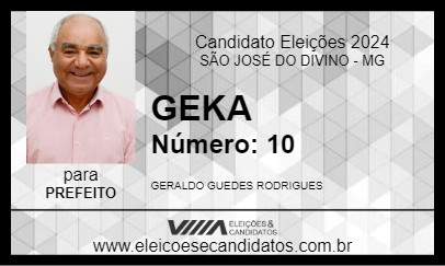 Candidato GEKA 2024 - SÃO JOSÉ DO DIVINO - Eleições