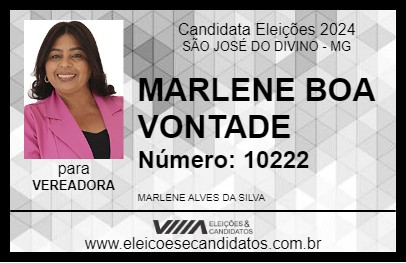 Candidato MARLENE BOA VONTADE 2024 - SÃO JOSÉ DO DIVINO - Eleições