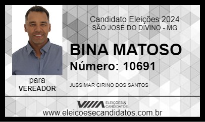 Candidato BINA MATOSO 2024 - SÃO JOSÉ DO DIVINO - Eleições