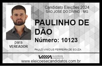 Candidato PAULINHO DE DÃO 2024 - SÃO JOSÉ DO DIVINO - Eleições