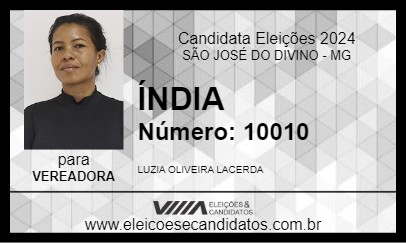 Candidato ÍNDIA 2024 - SÃO JOSÉ DO DIVINO - Eleições