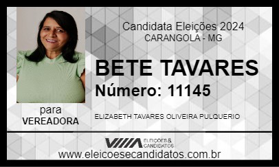 Candidato BETE TAVARES 2024 - CARANGOLA - Eleições