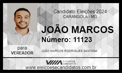 Candidato JOÃO MARCOS 2024 - CARANGOLA - Eleições