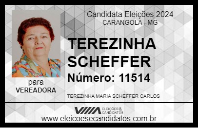 Candidato TEREZINHA SCHEFFER 2024 - CARANGOLA - Eleições