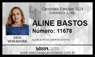 Candidato ALINE BASTOS 2024 - CARANGOLA - Eleições