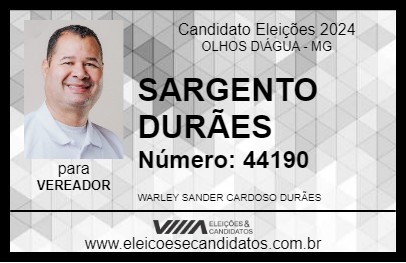 Candidato SARGENTO DURÃES 2024 - OLHOS D\ÁGUA - Eleições