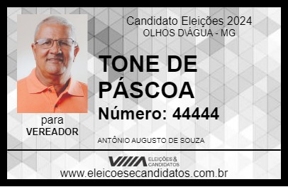 Candidato TONE DE PÁSCOA 2024 - OLHOS D\ÁGUA - Eleições