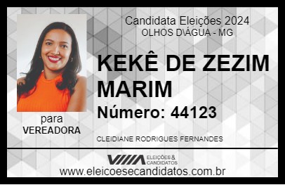 Candidato KEKÊ DE ZEZIM MARIM 2024 - OLHOS D\ÁGUA - Eleições