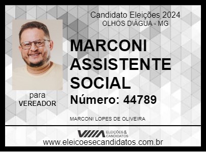 Candidato MARCONI ASSISTENTE SOCIAL 2024 - OLHOS D\ÁGUA - Eleições