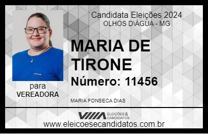 Candidato MARIA DE TIRONE 2024 - OLHOS D\ÁGUA - Eleições