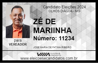 Candidato ZÉ DE MARIINHA 2024 - OLHOS D\ÁGUA - Eleições