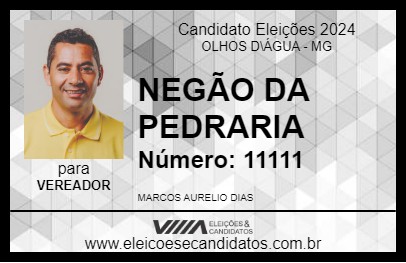 Candidato NEGÃO DA PEDRARIA 2024 - OLHOS D\ÁGUA - Eleições