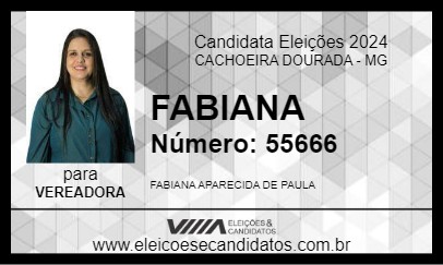 Candidato FABIANA 2024 - CACHOEIRA DOURADA - Eleições