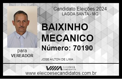 Candidato BAIXINHO MECANICO 2024 - LAGOA SANTA - Eleições