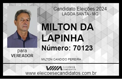 Candidato MILTON DA LAPINHA 2024 - LAGOA SANTA - Eleições