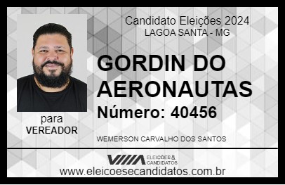 Candidato GORDIN DO AERONAUTAS 2024 - LAGOA SANTA - Eleições