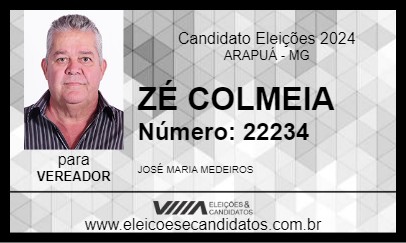 Candidato ZÉ COLMEIA 2024 - ARAPUÁ - Eleições