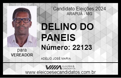 Candidato DELINO DO PANEIS 2024 - ARAPUÁ - Eleições