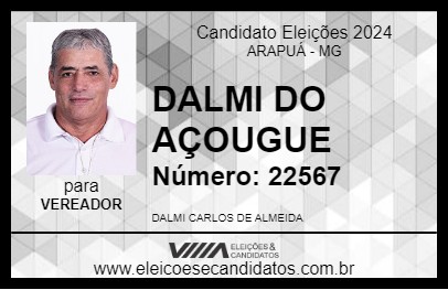 Candidato DALMI DO AÇOUGUE 2024 - ARAPUÁ - Eleições