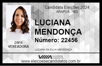 Candidato LUCIANA MENDONÇA 2024 - ARAPUÁ - Eleições