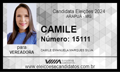 Candidato CAMILE 2024 - ARAPUÁ - Eleições