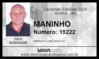 Candidato MANINHO 2024 - ARAPUÁ - Eleições