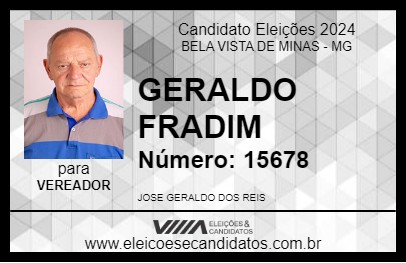 Candidato GERALDO FRADIM 2024 - BELA VISTA DE MINAS - Eleições