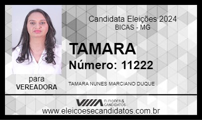 Candidato TAMARA 2024 - BICAS - Eleições