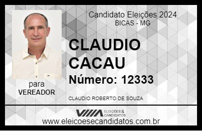 Candidato CLAUDIO CACAU 2024 - BICAS - Eleições