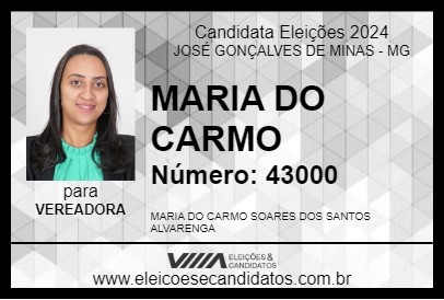 Candidato MARIA DO CARMO 2024 - JOSÉ GONÇALVES DE MINAS - Eleições