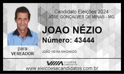 Candidato JOAO NÉZIO 2024 - JOSÉ GONÇALVES DE MINAS - Eleições