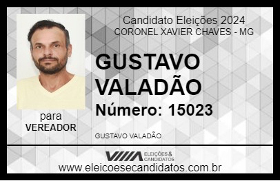 Candidato GUSTAVO VALADÃO 2024 - CORONEL XAVIER CHAVES - Eleições