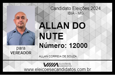 Candidato ALLAN DO NUTE 2024 - IBIÁ - Eleições