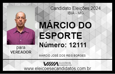 Candidato MÁRCIO DO ESPORTE 2024 - IBIÁ - Eleições