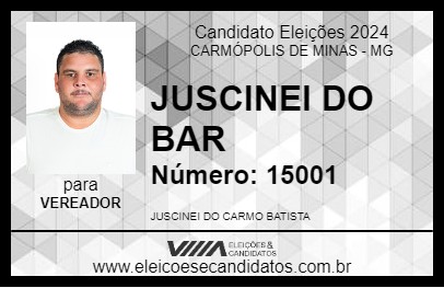 Candidato JUSCINEI DO BAR 2024 - CARMÓPOLIS DE MINAS - Eleições