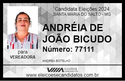 Candidato ANDRÉIA DE JOÃO BICUDO 2024 - SANTA MARIA DO SALTO - Eleições