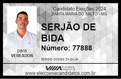 Candidato SERJÃO DE BIDA 2024 - SANTA MARIA DO SALTO - Eleições