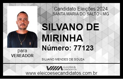 Candidato SILVANO DE MIRINHA 2024 - SANTA MARIA DO SALTO - Eleições