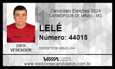 Candidato LELÉ 2024 - CARMÓPOLIS DE MINAS - Eleições