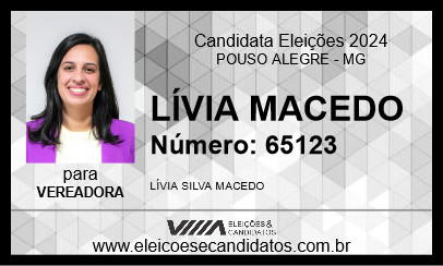 Candidato LÍVIA MACEDO 2024 - POUSO ALEGRE - Eleições