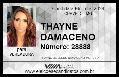 Candidato THAYNE DAMACENO 2024 - CURVELO - Eleições