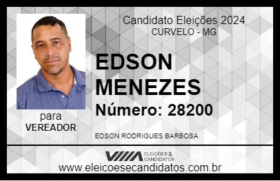 Candidato EDSON MENEZES 2024 - CURVELO - Eleições